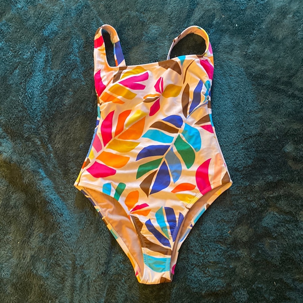 Tabitha Brown xTarget Woman’s Botanical Print Low-back One Piece Swimsuit Size L